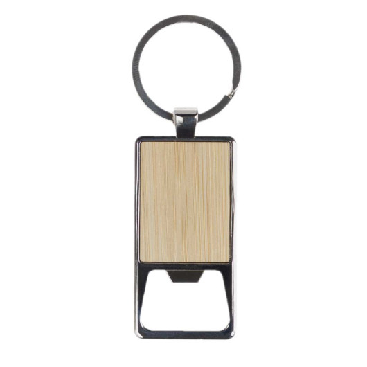 Natural Image Bamboo Veneer Bottle Opener Keyrings
